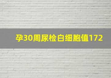 孕30周尿检白细胞值172