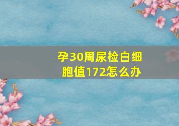 孕30周尿检白细胞值172怎么办