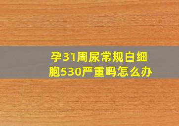 孕31周尿常规白细胞530严重吗怎么办