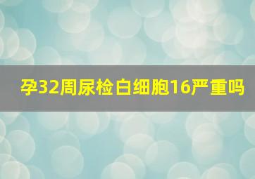 孕32周尿检白细胞16严重吗