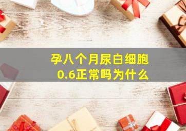 孕八个月尿白细胞0.6正常吗为什么