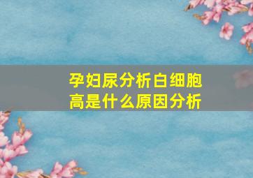 孕妇尿分析白细胞高是什么原因分析