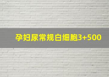 孕妇尿常规白细胞3+500