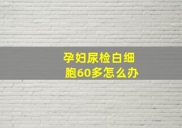 孕妇尿检白细胞60多怎么办