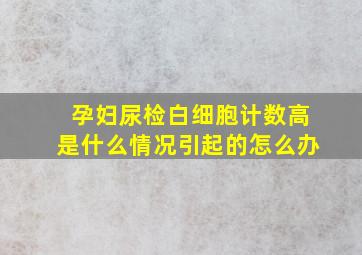 孕妇尿检白细胞计数高是什么情况引起的怎么办