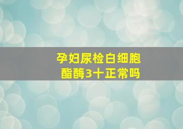 孕妇尿检白细胞酯酶3十正常吗