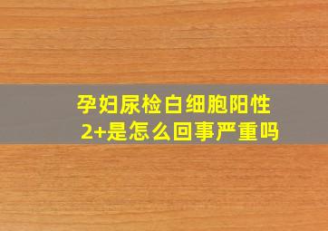 孕妇尿检白细胞阳性2+是怎么回事严重吗