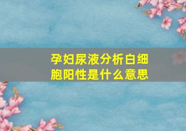 孕妇尿液分析白细胞阳性是什么意思