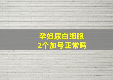 孕妇尿白细胞2个加号正常吗