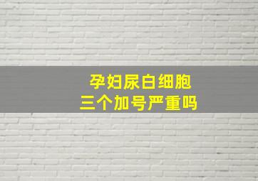 孕妇尿白细胞三个加号严重吗