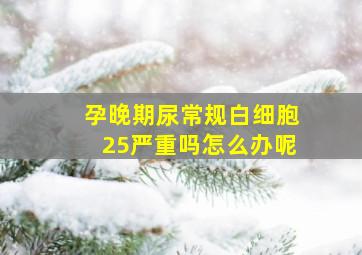 孕晚期尿常规白细胞25严重吗怎么办呢