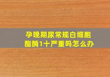 孕晚期尿常规白细胞酯酶1十严重吗怎么办