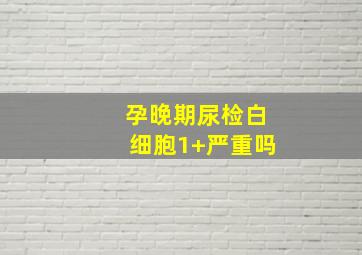 孕晚期尿检白细胞1+严重吗