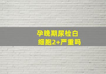 孕晚期尿检白细胞2+严重吗