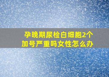 孕晚期尿检白细胞2个加号严重吗女性怎么办