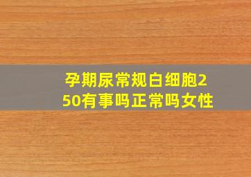 孕期尿常规白细胞250有事吗正常吗女性