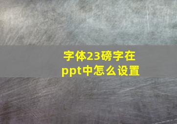 字体23磅字在ppt中怎么设置