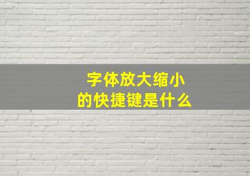 字体放大缩小的快捷键是什么