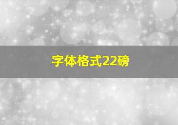 字体格式22磅