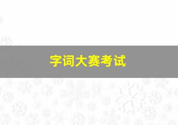 字词大赛考试