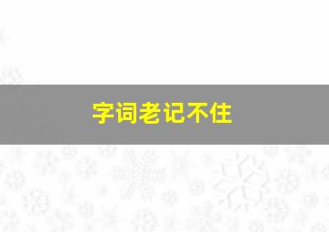 字词老记不住