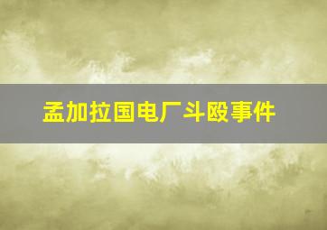 孟加拉国电厂斗殴事件