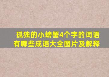 孤独的小螃蟹4个字的词语有哪些成语大全图片及解释