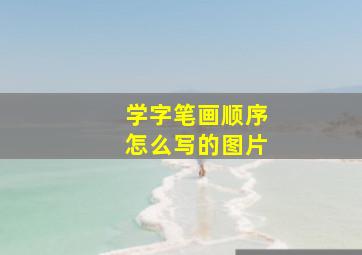 学字笔画顺序怎么写的图片