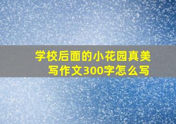 学校后面的小花园真美写作文300字怎么写