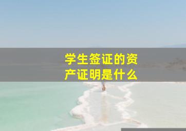 学生签证的资产证明是什么