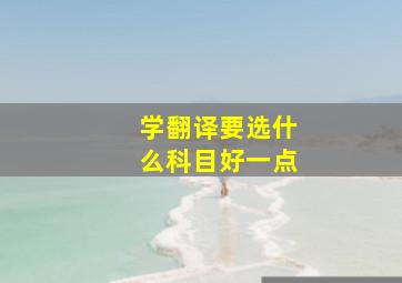 学翻译要选什么科目好一点