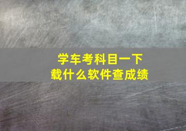 学车考科目一下载什么软件查成绩