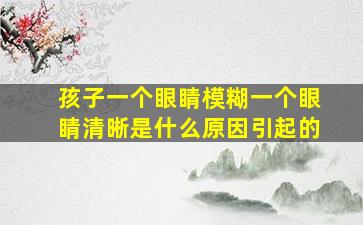 孩子一个眼睛模糊一个眼睛清晰是什么原因引起的