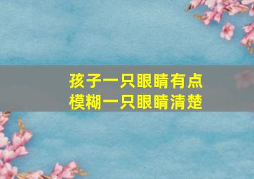 孩子一只眼睛有点模糊一只眼睛清楚