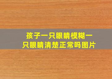 孩子一只眼睛模糊一只眼睛清楚正常吗图片