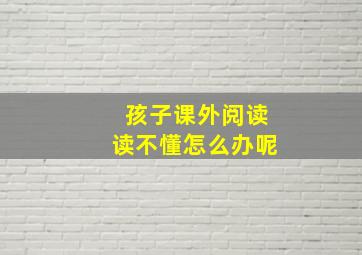 孩子课外阅读读不懂怎么办呢