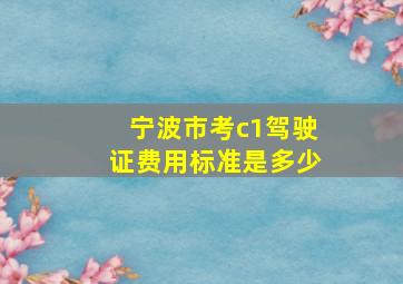 宁波市考c1驾驶证费用标准是多少