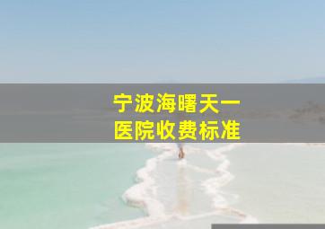 宁波海曙天一医院收费标准