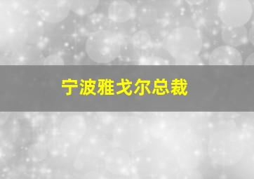 宁波雅戈尔总裁