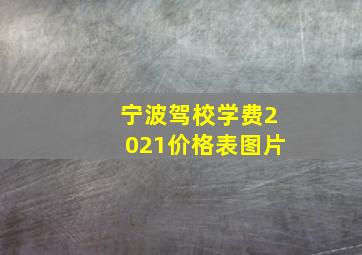 宁波驾校学费2021价格表图片