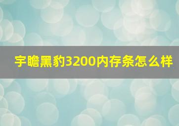 宇瞻黑豹3200内存条怎么样