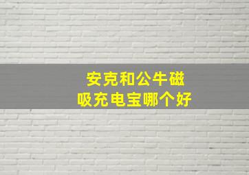 安克和公牛磁吸充电宝哪个好