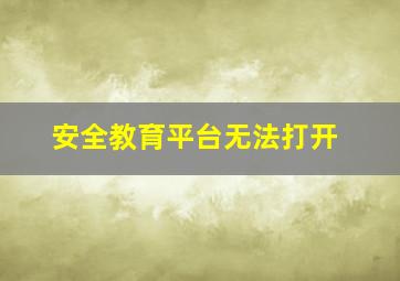 安全教育平台无法打开