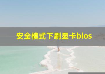 安全模式下刷显卡bios