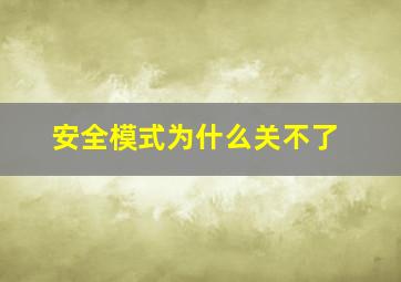 安全模式为什么关不了