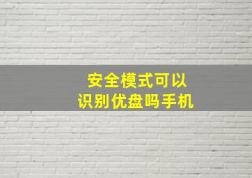 安全模式可以识别优盘吗手机