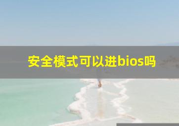 安全模式可以进bios吗