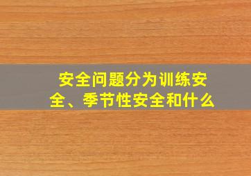 安全问题分为训练安全、季节性安全和什么