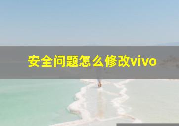 安全问题怎么修改vivo