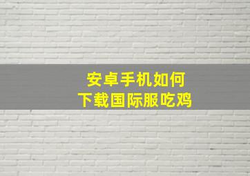 安卓手机如何下载国际服吃鸡